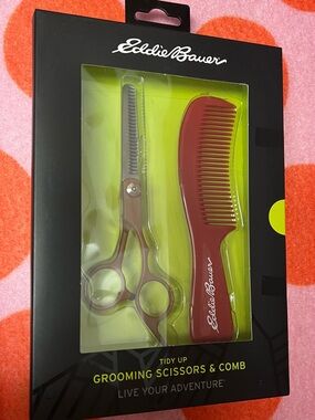 NEW Eddie Bauer Men's Grooming BLENDING SLITHERING SHEARS Scissors & Comb Set